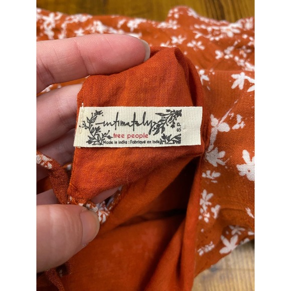 Free People Dessa one piece pin tuck‎ top in rust size S - Picture 5 of 9